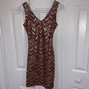 Maroon & Gold Dress